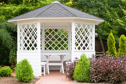Gazebo in home backyard