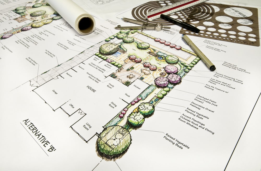 Landscape architect designing planting plans